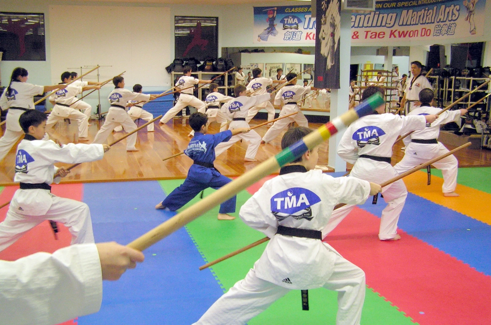 Child building confidence in martial arts
